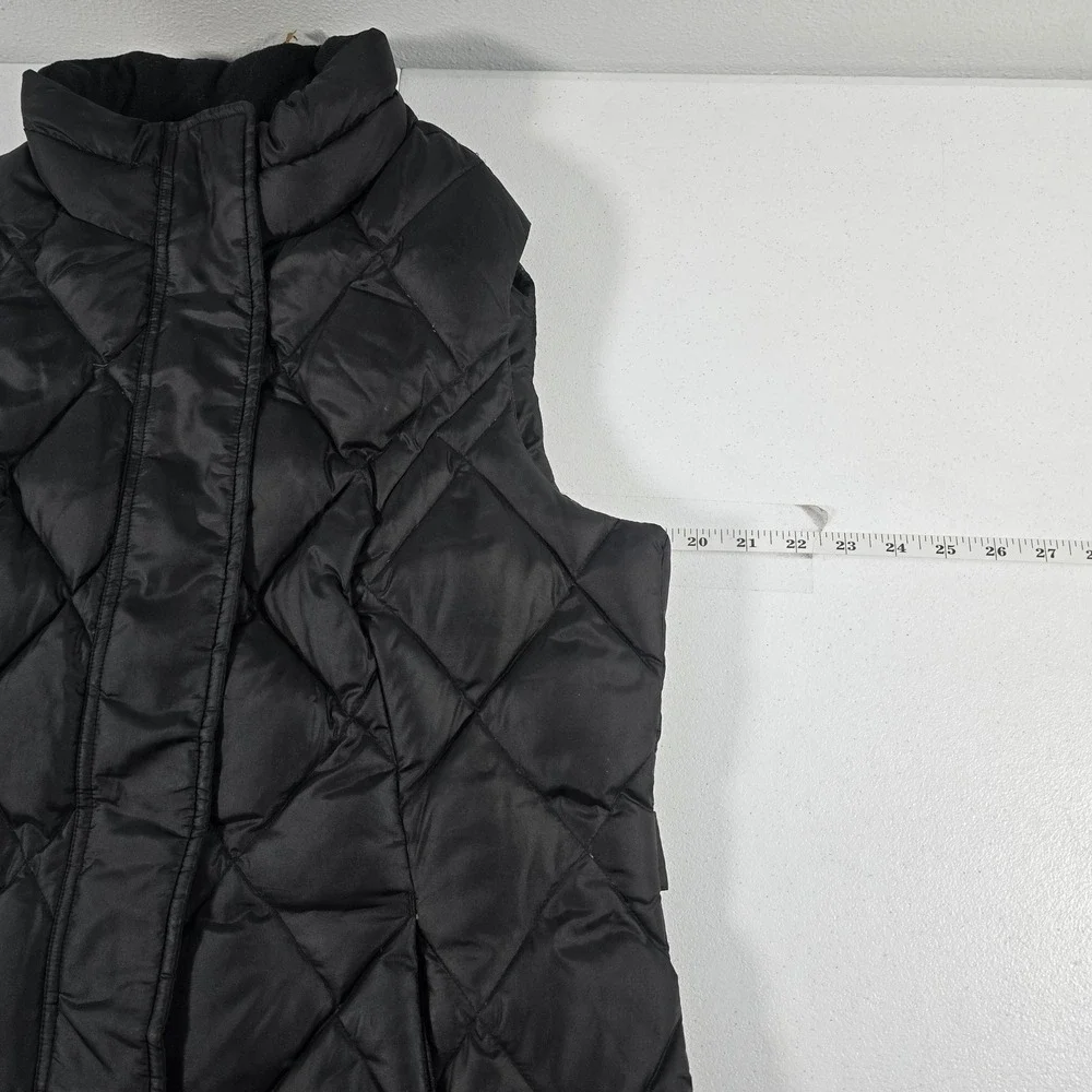 Eddie Bauer Womens Black Goose Down Puffer Vest Diamond Quilted Size M 11337‎